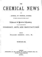 Tapa de The Chemical News and Journal of Industrial Science