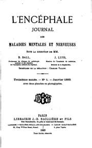 Tapa de Encephale, journal des maladies mentales et nerveurses