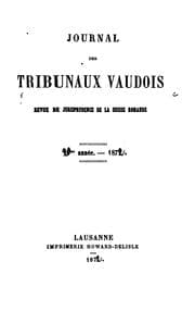 Tapa de Journal des tribunaux et revue judiciaire
