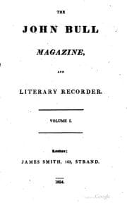 Tapa de The John Bull magazine, and literary recorder
