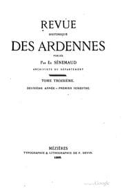 Tapa de Revue historiques des Ardennes