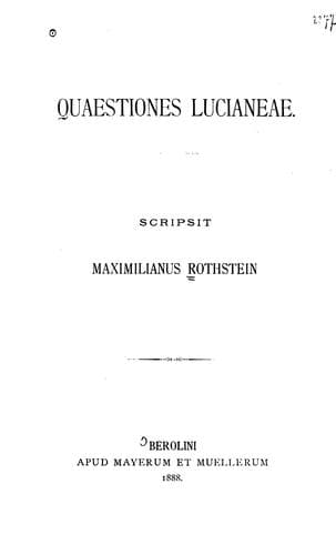Tapa de Quaestiones lucianeae