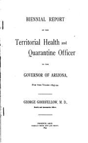 Tapa de Biennial report of the Territorial Health and Quarantine Officer to the ...