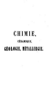 Tapa de Chimie, céramique, géologie, métallurgie