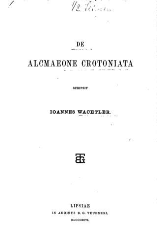 Tapa de De Alcmaeone Crotoniata