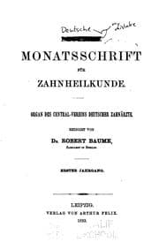 Tapa de Deutsche monatsschrift fuer zahnheilkunde