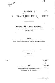 Tapa de Rapports de pratique de Québec = Quebec practice reports