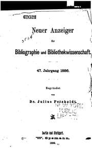 Tapa de Neuer Anzeiger für Bibliographie und Bibliothekwissenschaft