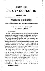 Tapa de Annales de gynécologie et d'obstétrique