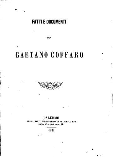 Tapa de Fatti e documenti per Gaetano Coffaro