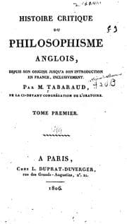 Tapa de Histoire critique du philosophisme anglois