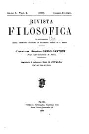 Tapa de Rivista filosofica. Fondata dal prof. sen. Carlo Cantoni in continuazione ...