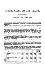 Tapa de Annual report relating to the registry and return of births, marriages, and deaths, in Michigan ...