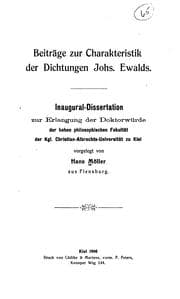 Tapa de Beiträge zur Charakteristik der Dichtungen Johs. Ewalds