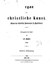 Tapa de Organ für christliche Kunst, herausg. von F. Baudri Jahrg