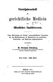 Tapa de Vierteljahrsschrift für gerichtliche Medizin und öffentliches Sanitätswesen