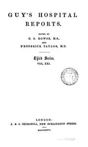 Tapa de GUY'S HOSPITAL REPORTS.