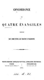 Tapa de Concordance des quatre Évangiles [ed. by F.G.E.].