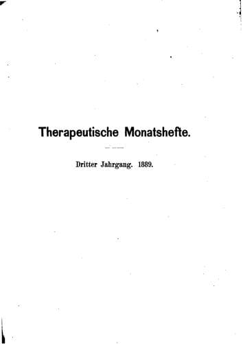 Tapa de Therapeutische Monatshefte