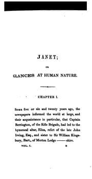 Tapa de Janet, or Glances at human nature. By the author of 'Misrepresentation'.