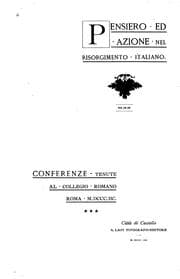 Tapa de Pensiero ed azione nel risorgimento italiano ...: Conferenze tenute al Collegio romano, Roma, M ...