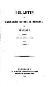 Tapa de BULLETIN DE L'ACADEMIE ROYALE DE MEDECINE DE BELGIQUE