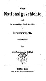 Tapa de Über Nationalgeschichte und dem gegenwärtigen Stand ihrer Pflege in Österreich