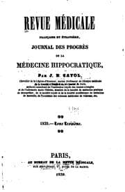 Tapa de Revue médicale française et étrangère: journal des progrès de la médecine hippocratique