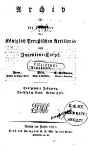 Tapa de Archiv für die Artillerie- und Ingenieur-offiziere des deutschen Reichsheeres