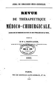 Tapa de Revue de thérapeutique médico-chirurgicale