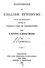 Tapa de Handbook of English Synonyms: With an Appendix Showing the Correct Uses of Prepositions, Also a ...