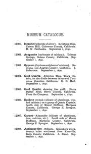Tapa de Catalogue of the State Museum of California ...: Being the Collections Made by the State Mining ...