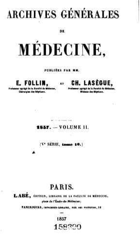 Tapa de Archives generales de medecine