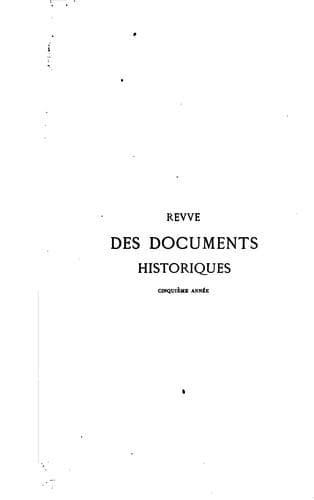 Tapa de Revue des documents historiques