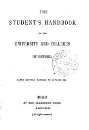 Tapa de The student's handbook to the University and colleges of Oxford [ed. by E. Hatch].