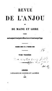 Tapa de REVUE DE L'ANJOU