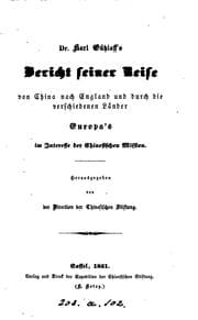 Tapa de Dr. Karl Gützlaff's Bericht seiner Reise von China nach England und durch die verschiedenen ...