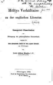 Tapa de Höltys Verhältniss zu der englischen Literatur...