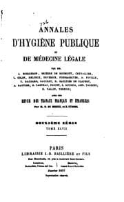 Tapa de Annales d'hygiène publique et de médecine légale