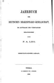 Tapa de Jahrbuch der Deutschen Shakespeare-Gesellschaft