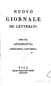 Tapa de Nuovo giornale de' letterati