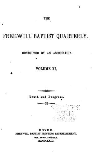 Tapa de The Freewill Baptist Quarterly