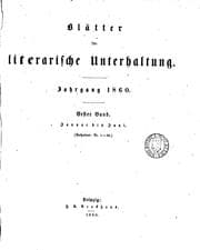 Tapa de Blätter für literarische Unterhaltung