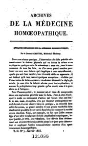 Tapa de Archives et journal de la médecine homoeopathique