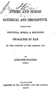 Tapa de Poems and songs, satirical and descriptive, bearing on the political, moral, & religious ...
