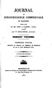 Tapa de Journal de jurisprudence commerciale et maritime