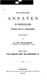 Tapa de Die päpstlichen Annaten in Deutschland während des XIV. Jahr