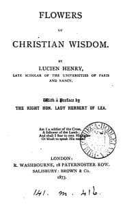 Tapa de Flowers of Christian wisdom [compiled] by L. Henry
