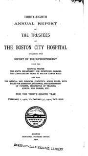 Tapa de Annual report of the trustees of the Boston City Hospital. 1887