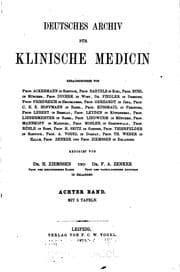 Tapa de Deutsches archiv fuer klinische medizin